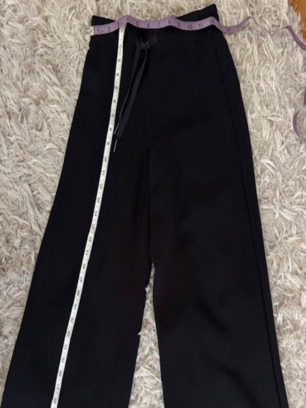 Spanx Womens Pants AirEssentials Wide Leg Pant Black XS PETITE